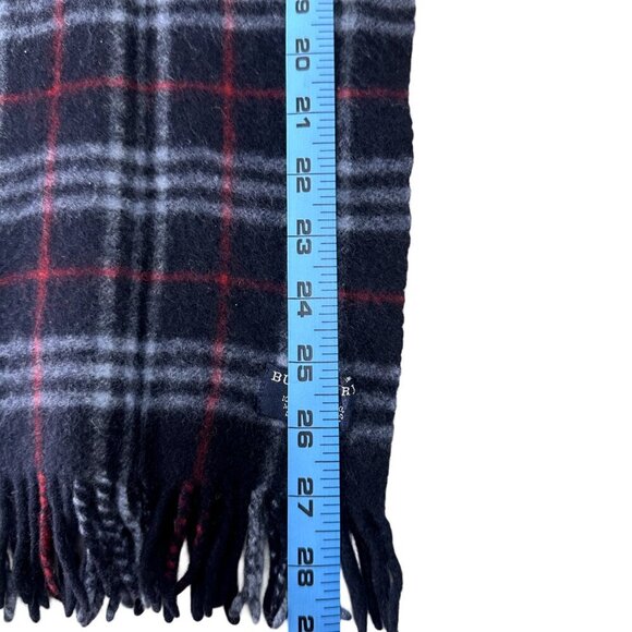 Burberry Classic Check Scarf Black 100% Lambswool Unisex Scarf Made In England - Picture 6 of 7